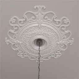 Ekena Millwork - CM38OL_P - Endurathane Orleans Ceiling Medallion, 38 3/8"OD x 6 5/8"ID x 2 7/8"P (Fits Canopies up to 8 1/4")