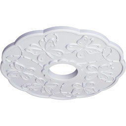 Ekena Millwork - CM17TS_P - Endurathane Terrones Butterfly Ceiling Medallion, 17 7/8"OD x 3 7/8"ID x 1"P (Fits Canopies up to 3 7/8")
