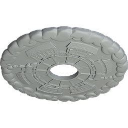 Ekena Millwork - CM18KD_P - Endurathane Kendall Train Station Ceiling Medallion, 18 1/2"OD x 3 7/8"ID x 1"P (Fits Canopies up to 3 7/8")