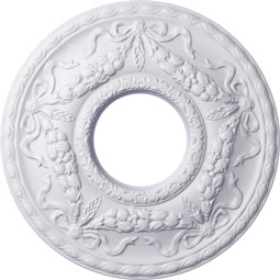 Ekena Millwork - CM26HU_P - Endurathane Hurley Ceiling Medallion, 22 1/8"OD x 7 1/4"ID x 1 3/4"P (Fits Canopies up to 7 1/4")