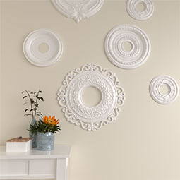 Ekena Millwork - CM22OR_P - Endurathane Orrington Ceiling Medallion, 22"OD x 6 1/4"ID x 1 3/4"P (Fits Canopies up to 6 1/4")