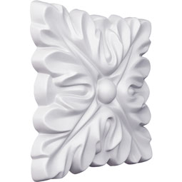Ekena Millwork - ROS03X03OD - Endurathane Odessa Square Rosette, 3 7/8"W x 3 7/8"H x 5/8"P, Factory Primed