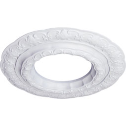 Ekena Millwork - CM15LI_P - Endurathane Lisbon Ceiling Medallion, 15 3/8"OD x 7"ID x 1"P (Fits Canopies up to 7")