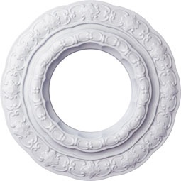 Ekena Millwork - CM15LI_P - Endurathane Lisbon Ceiling Medallion, 15 3/8"OD x 7"ID x 1"P (Fits Canopies up to 7")