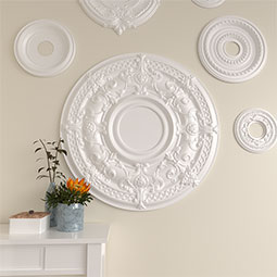 Ekena Millwork - CM33DA_P - Endurathane Dauphine Ceiling Medallion, 33 7/8"OD x 1 3/8"P (Fits Canopies up to 13 1/4")