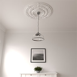 Ekena Millwork - CM33DA_P - Endurathane Dauphine Ceiling Medallion, 33 7/8"OD x 1 3/8"P (Fits Canopies up to 13 1/4")