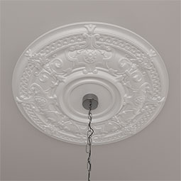 Ekena Millwork - CM33DA_P - Endurathane Dauphine Ceiling Medallion, 33 7/8"OD x 1 3/8"P (Fits Canopies up to 13 1/4")