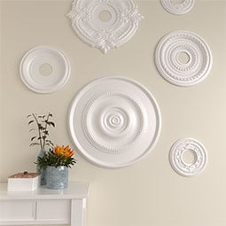Ekena Millwork - CM24RE_P - Endurathane Traditional Reece Ceiling Medallion, 24 3/8"OD x 1 1/8"P (Fits Canopies up to 5 7/8")