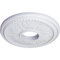 Ekena Millwork - CM13TI_P - Endurathane Tirana Ceiling Medallion, 13 7/8"OD x 3 3/4"ID x 1 1/4"P (Fits Canopies up to 4 3/4")