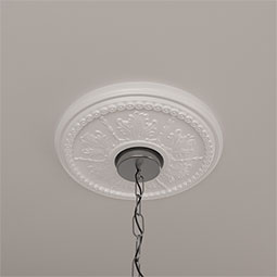 Ekena Millwork - CM13TI_P - Endurathane Tirana Ceiling Medallion, 13 7/8"OD x 3 3/4"ID x 1 1/4"P (Fits Canopies up to 4 3/4")