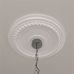 Ekena Millwork - CM18AL_P - Endurathane Alexandria Rope Ceiling Medallion, 19 5/8"OD x 1 1/2"P (Fits Canopies up to 4 5/8")