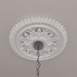 Ekena Millwork - CM21YO_P - Endurathane York Ceiling Medallion, 21 5/8"OD x 2 1/2"P (Fits Canopies up to 3 5/8")