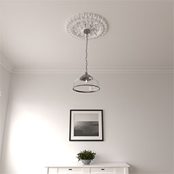Ekena Millwork - CM24LA_P - Endurathane Lariah Ceiling Medallion, 24 3/4"OD 1 3/8"ID x 3 1/4"P (Fits Canopies up to 1 3/8")