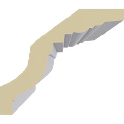 Ekena Millwork - MLD03X03X04BE - Endurathane Bedford Cove Crown Moulding, 3"H x 3 1/2"P x 4 3/8"F x 94 1/2"L, Factory Primed