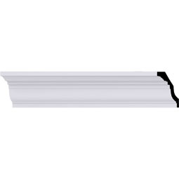 Ekena Millwork - MLD03X03X04BE - Endurathane Bedford Cove Crown Moulding, 3"H x 3 1/2"P x 4 3/8"F x 94 1/2"L, Factory Primed