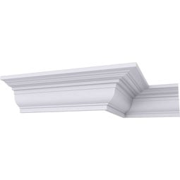 Ekena Millwork - MLD03X03X04BE - Endurathane Bedford Cove Crown Moulding, 3"H x 3 1/2"P x 4 3/8"F x 94 1/2"L, Factory Primed