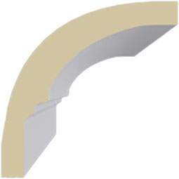 Ekena Millwork - MLD01X01X02BE - Endurathane Bedford Cove Mini Crown Moulding, 1 1/2"H x 1 1/2"P x 2 1/4"F x 94 1/2"L, Factory Primed