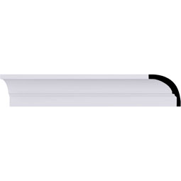 Ekena Millwork - MLD01X01X02BE - Endurathane Bedford Cove Mini Crown Moulding, 1 1/2"H x 1 1/2"P x 2 1/4"F x 94 1/2"L, Factory Primed