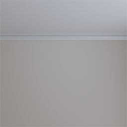 Ekena Millwork - MLD01X01X02BE - Endurathane Bedford Cove Mini Crown Moulding, 1 1/2"H x 1 1/2"P x 2 1/4"F x 94 1/2"L, Factory Primed