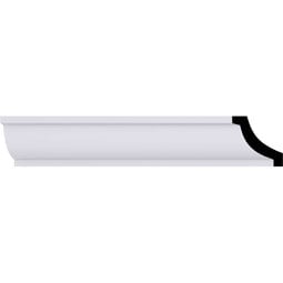 Ekena Millwork - MLD01X01X02AS - Endurathane Ashford Mini Crown Moulding, 1 1/2"H x 1 1/2"P x 2 1/8"F x 94 1/2"L, Factory Primed
