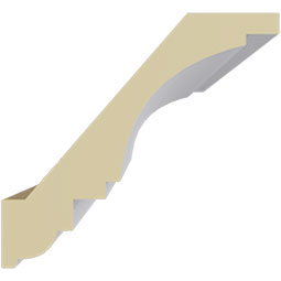 Ekena Millwork - MLD03X03X06AS - Endurathane Ashford Crown Moulding, 3 1/8"H x 3 1/8"P x 5"F x 94 1/2"L, Factory Primed