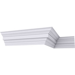 Ekena Millwork - MLD06X04X07AX - Endurathane Alexa Crown Moulding, 6 1/4"H x 4 3/4"P x 7 7/8"F x 94 1/2"L, Factory Primed