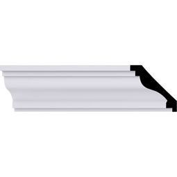 Ekena Millwork - MLD02X02X01AR - Endurathane Artis Crown Moulding, 2 3/4"H x 2 1/2"P x 3 3/4"F x 94 1/2"L, Factory Primed