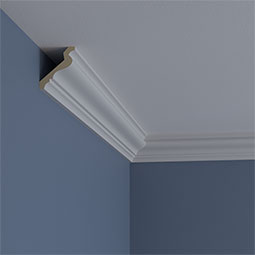 Ekena Millwork - MLD02X02X03AT - Endurathane Anthony Crown Moulding, 2 1/2"H x 2 1/8"P x 3 3/4"F x 94 1/2"L, Factory Primed