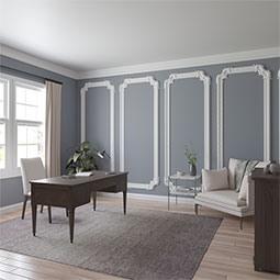 Ekena Millwork - PML11X11CH - Endurathane Chesterfield Panel Moulding Corner, 12 3/4"W x 11 3/4"H x 1 3/8"P (matches moulding MLD04X01DU), Factory Primed