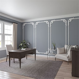 Ekena Millwork - PML16X18TI-L - Endurathane Tirana Panel Moulding Corner, 17 1/2"W x 18 1/8"H x 1 1/4"P, Left (matches moulding PML01X00TI), Factory Primed