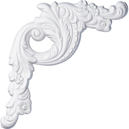 Ekena Millwork - PML16X18TI-L - Endurathane Tirana Panel Moulding Corner, 17 1/2"W x 18 1/8"H x 1 1/4"P, Left (matches moulding PML01X00TI), Factory Primed