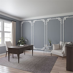 Ekena Millwork - PML16X18TI-R - Endurathane Tirana Panel Moulding Corner, 17 1/2"W x 18 1/8"H x 1 1/4"P, Right (matches moulding PML01X00TI), Factory Primed