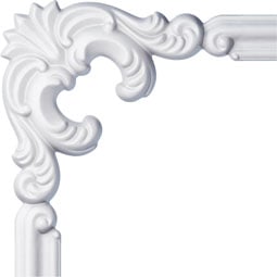 Ekena Millwork - PML10X10SE-1 - Endurathane Seville Panel Moulding Corner, 10"W x 10"H x 1 1/8"P (matches moulding PML01X00SE), Factory Primed