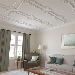 Ekena Millwork - PML13X10PM-L - Endurathane Pompeii Panel Moulding Corner, 14 1/4"W x 10 5/8"H x 1 1/8"P, Left (matches moulding PML02X00PO), Factory Primed