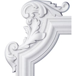 Ekena Millwork - PML13X10PM-L - Endurathane Pompeii Panel Moulding Corner, 14 1/4"W x 10 5/8"H x 1 1/8"P, Left (matches moulding PML02X00PO), Factory Primed