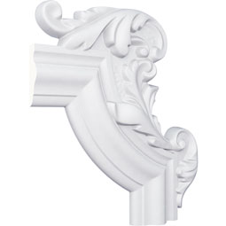 Ekena Millwork - PML13X10PM-R - Endurathane Pompeii Panel Moulding Corner, 14 1/4"W x 10 5/8"H x 1 1/8"P, Right (matches moulding PML02X00PO), Factory Primed