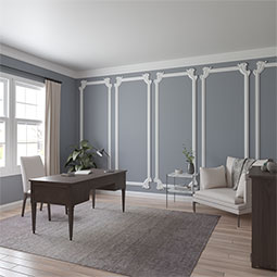 Ekena Millwork - PML13X10PM-R - Endurathane Pompeii Panel Moulding Corner, 14 1/4"W x 10 5/8"H x 1 1/8"P, Right (matches moulding PML02X00PO), Factory Primed