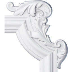 Ekena Millwork - PML13X10PM-R - Endurathane Pompeii Panel Moulding Corner, 14 1/4"W x 10 5/8"H x 1 1/8"P, Right (matches moulding PML02X00PO), Factory Primed