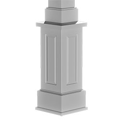 CW Ohio Inc. - ESNPPED - Endura-Stone™ Pro Series Column w/ Pedestal Base, Square Shaft (FRP) Non-Tapered, Smooth Finish - Ready to be Painted