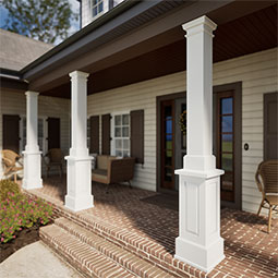 CW Ohio Inc. - ESNPPED - Endura-Stone™ Pro Series Column w/ Pedestal Base, Square Shaft (FRP) Non-Tapered, Smooth Finish - Ready to be Painted
