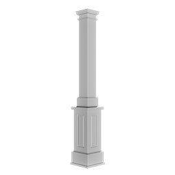 CW Ohio Inc. - ESNPPED - Endura-Stone™ Pro Series Column w/ Pedestal Base, Square Shaft (FRP) Non-Tapered, Smooth Finish - Ready to be Painted