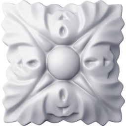 Ekena Millwork - ROS03X03SK - Endurathane Sellek Square Rosette (Can be used with Sellek Panel Moulding),3"W x 3"H, Factory Primed