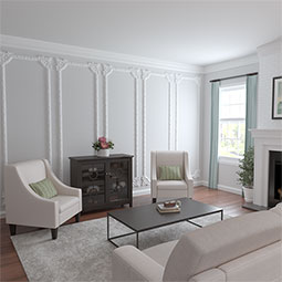 Ekena Millwork - PML13X13AR - Endurathane Artis Panel Moulding Corner, 13"W x 13"H (matches moulding PML01X00AR), Factory Primed