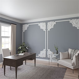 Ekena Millwork - PML28X28LO - Endurathane Loera Panel Moulding Corner, 28"W x 28"H x 3/4"P (matches moulding PML02X00LO), Factory Primed
