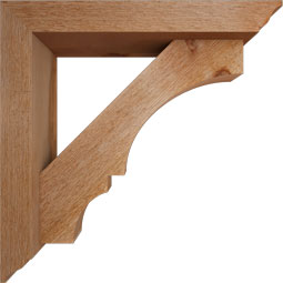 Ekena Millwork - BKTOBOA01 - Balboa Traditional Rough Sawn Bracket w/ Offset Brace