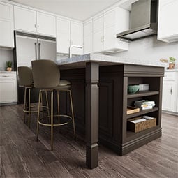 Ekena Millwork - COLKE - AmeriCraft Kent Raised Panel Cabinet Column, 3 3/4"W x 3 3/4"D x 35 1/2"H, Bottom Block: 7 1/8")