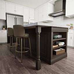 Ekena Millwork - COLRI - AmeriCraft Richmond Fluted Cabinet Column (Top Block: 6 1/8", Bottom Block: 7 1/8")