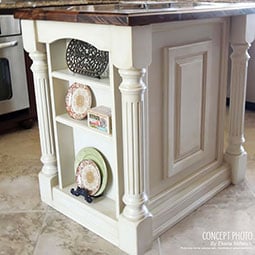 Ekena Millwork - COLRI - AmeriCraft Richmond Fluted Cabinet Column (Top Block: 6 1/8", Bottom Block: 7 1/8")