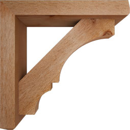 Ekena Millwork - BKTOBOA04 - Balboa Craftsman Rough Sawn Bracket w/ Offset Brace