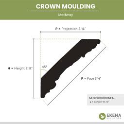 Ekena Millwork - MLDME - Medway Carved Wood Crown Moulding